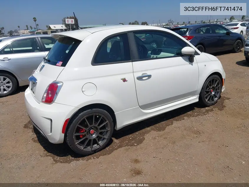 2015 Fiat 500 Abarth VIN: 3C3CFFFH6FT741474 Lot: 45360613