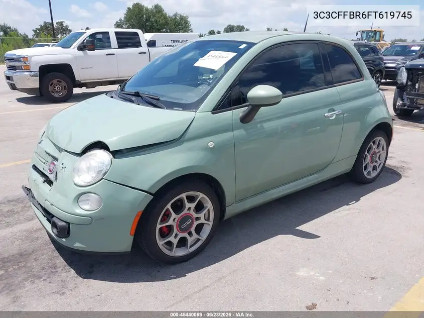 2015 Fiat 500 Sport VIN: 3C3CFFBR6FT619745 Lot: 45440069