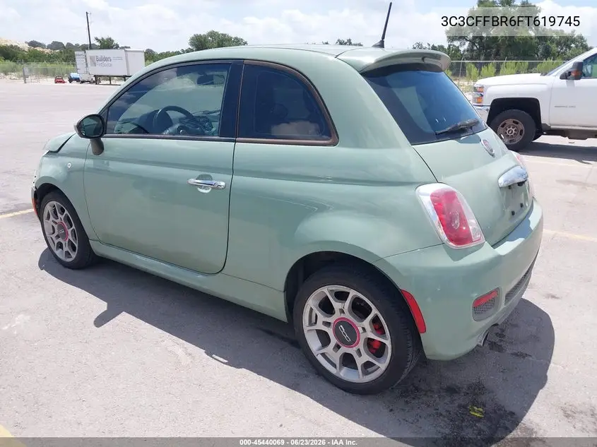 2015 Fiat 500 Sport VIN: 3C3CFFBR6FT619745 Lot: 45440069