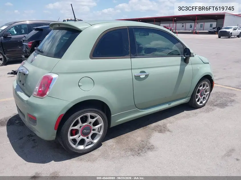 2015 Fiat 500 Sport VIN: 3C3CFFBR6FT619745 Lot: 45440069