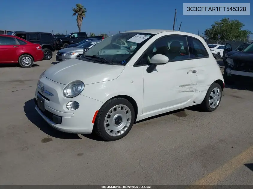 2015 Fiat 500 Pop VIN: 3C3CFFAR1FT545328 Lot: 45446716