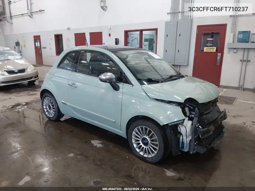 2015 Fiat 500 Lounge VIN: 3C3CFFCR6FT710237 Lot: 45447333