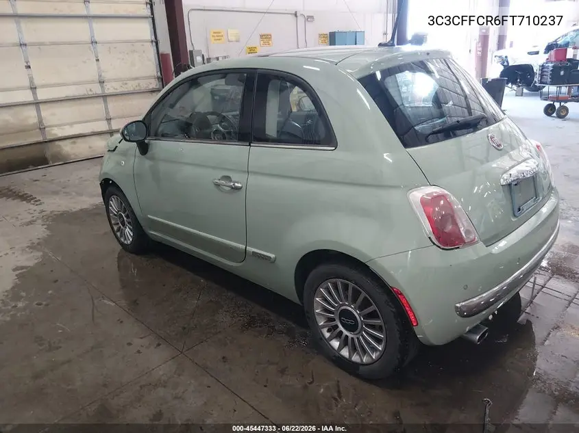 2015 Fiat 500 Lounge VIN: 3C3CFFCR6FT710237 Lot: 45447333