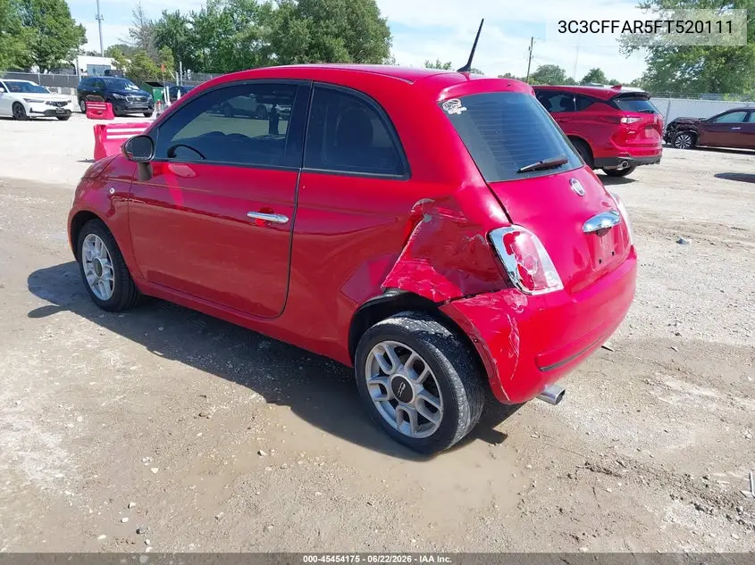 2015 Fiat 500 Pop VIN: 3C3CFFAR5FT520111 Lot: 45454175