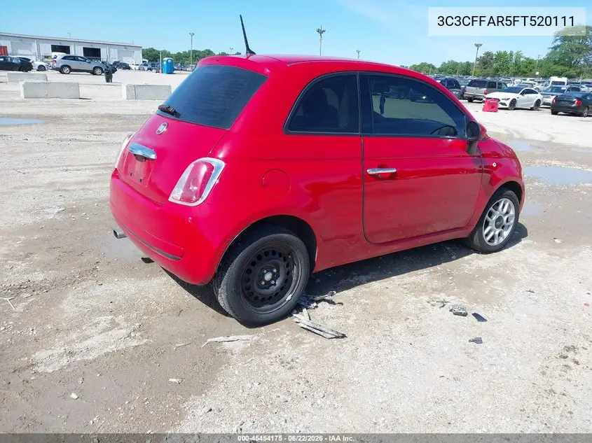 2015 Fiat 500 Pop VIN: 3C3CFFAR5FT520111 Lot: 45454175
