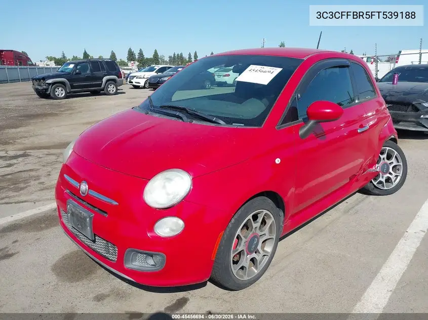 2015 Fiat 500 Sport VIN: 3C3CFFBR5FT539188 Lot: 45456694