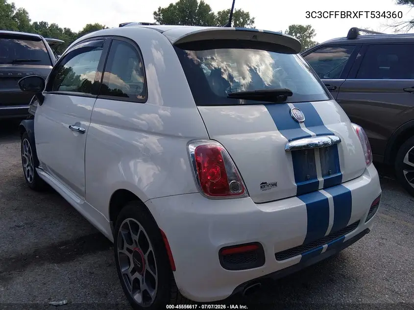 2015 Fiat 500 Sport VIN: 3C3CFFBRXFT534360 Lot: 45556617