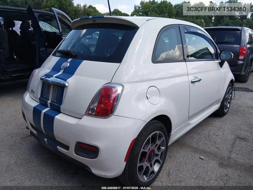 2015 Fiat 500 Sport VIN: 3C3CFFBRXFT534360 Lot: 45556617
