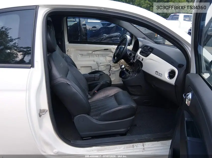 2015 Fiat 500 Sport VIN: 3C3CFFBRXFT534360 Lot: 45556617