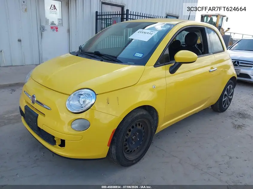 2015 Fiat 500 Pop VIN: 3C3CFFAR7FT624664 Lot: 45556934
