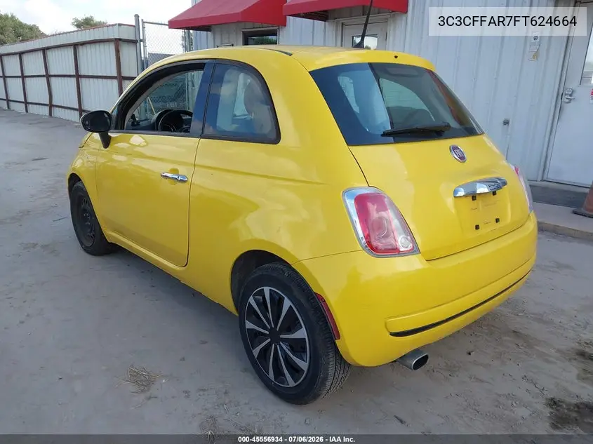 2015 Fiat 500 Pop VIN: 3C3CFFAR7FT624664 Lot: 45556934