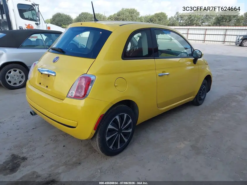 2015 Fiat 500 Pop VIN: 3C3CFFAR7FT624664 Lot: 45556934