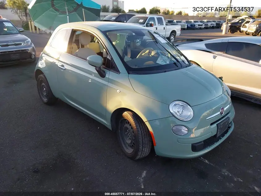 2015 Fiat 500 Pop VIN: 3C3CFFARXFT534537 Lot: 45557771