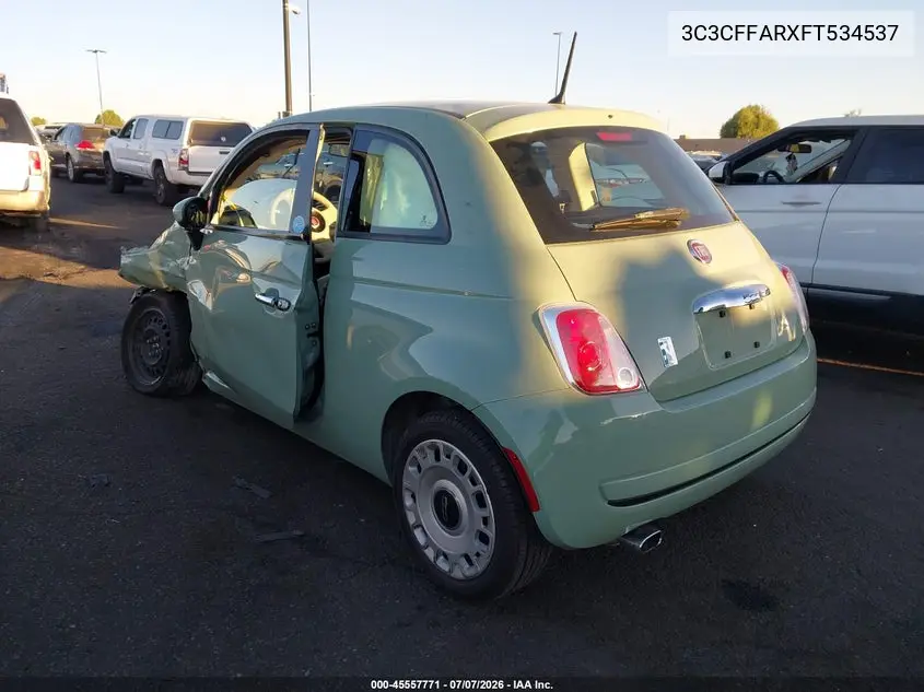 2015 Fiat 500 Pop VIN: 3C3CFFARXFT534537 Lot: 45557771