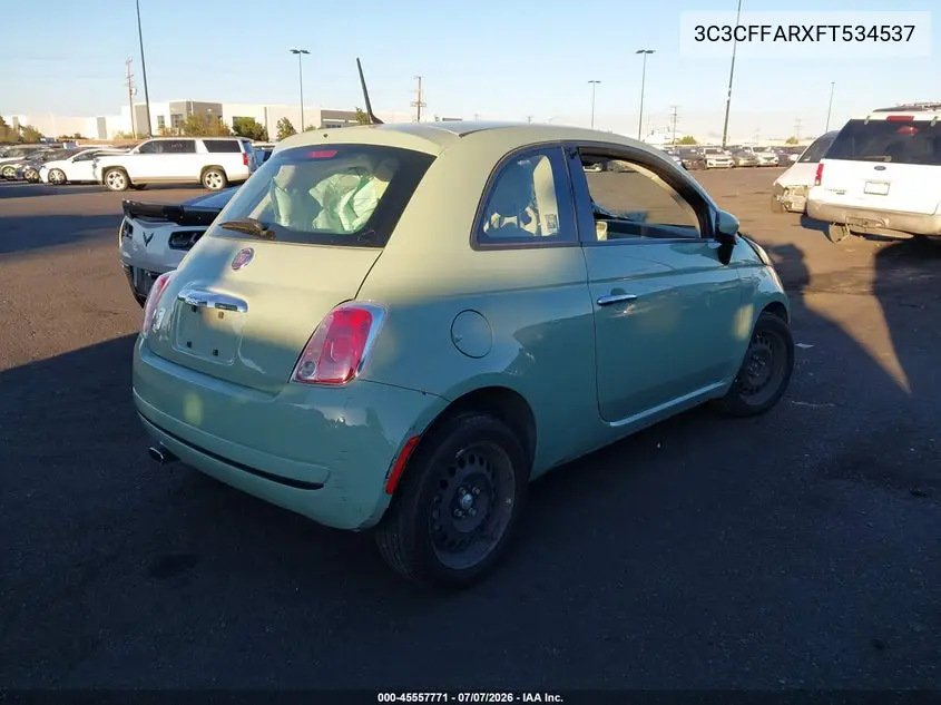2015 Fiat 500 Pop VIN: 3C3CFFARXFT534537 Lot: 45557771