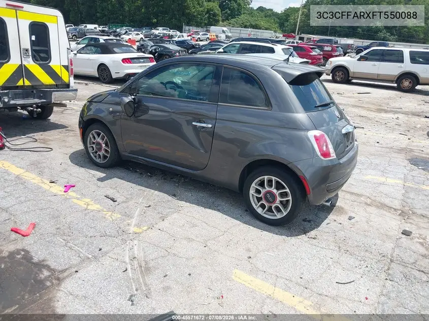 2015 Fiat 500 Pop VIN: 3C3CFFARXFT550088 Lot: 45571672