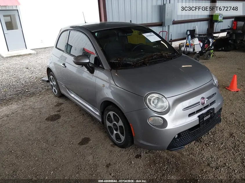 2015 Fiat 500E Battery Electric VIN: 3C3CFFGE5FT672748 Lot: 45598844
