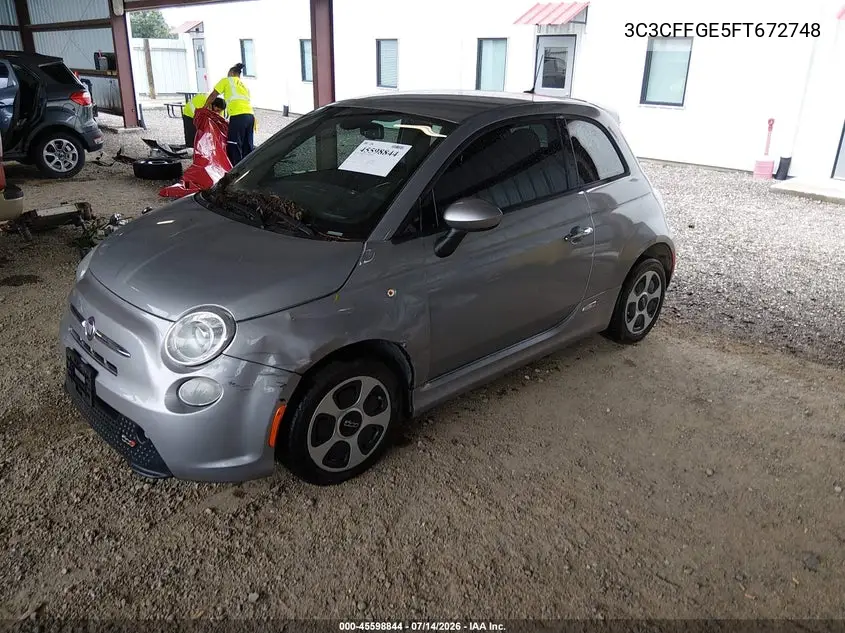 2015 Fiat 500E Battery Electric VIN: 3C3CFFGE5FT672748 Lot: 45598844