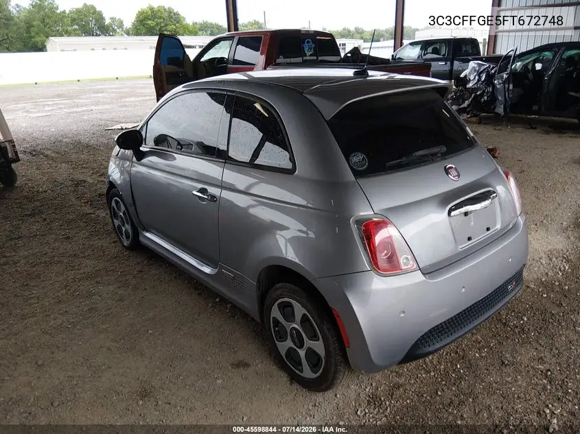 2015 Fiat 500E Battery Electric VIN: 3C3CFFGE5FT672748 Lot: 45598844