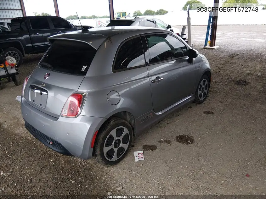 2015 Fiat 500E Battery Electric VIN: 3C3CFFGE5FT672748 Lot: 45598844