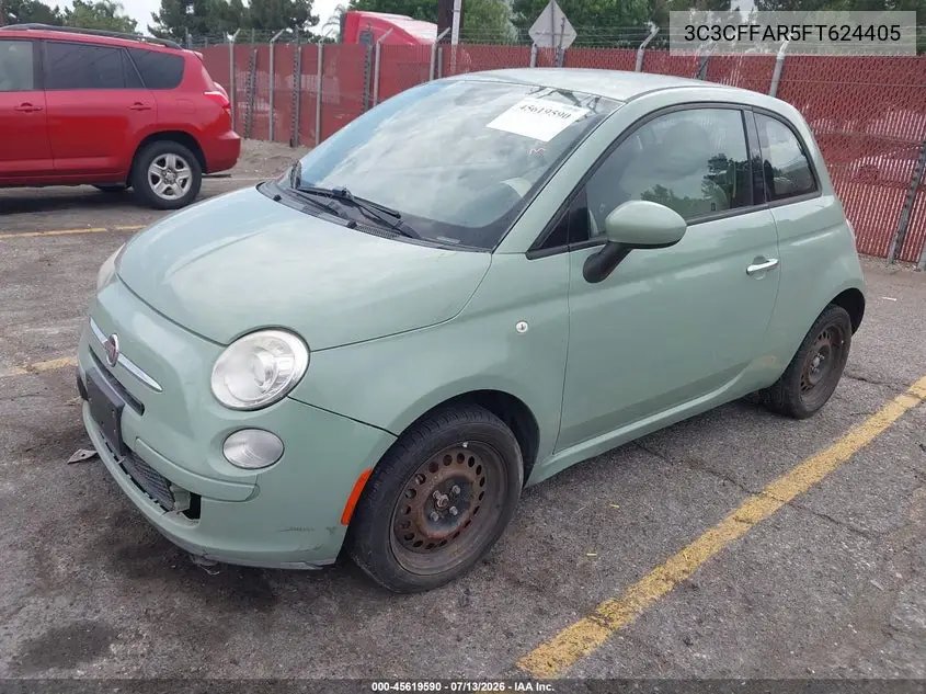2015 Fiat 500 Pop VIN: 3C3CFFAR5FT624405 Lot: 45619590