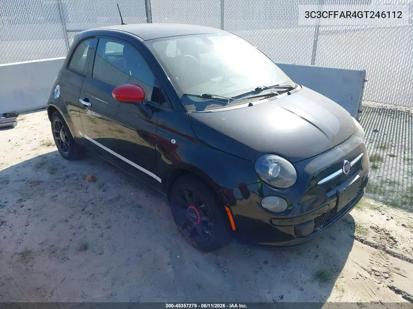 2016 Fiat 500 Pop VIN: 3C3CFFAR4GT246112 Lot: 45357279