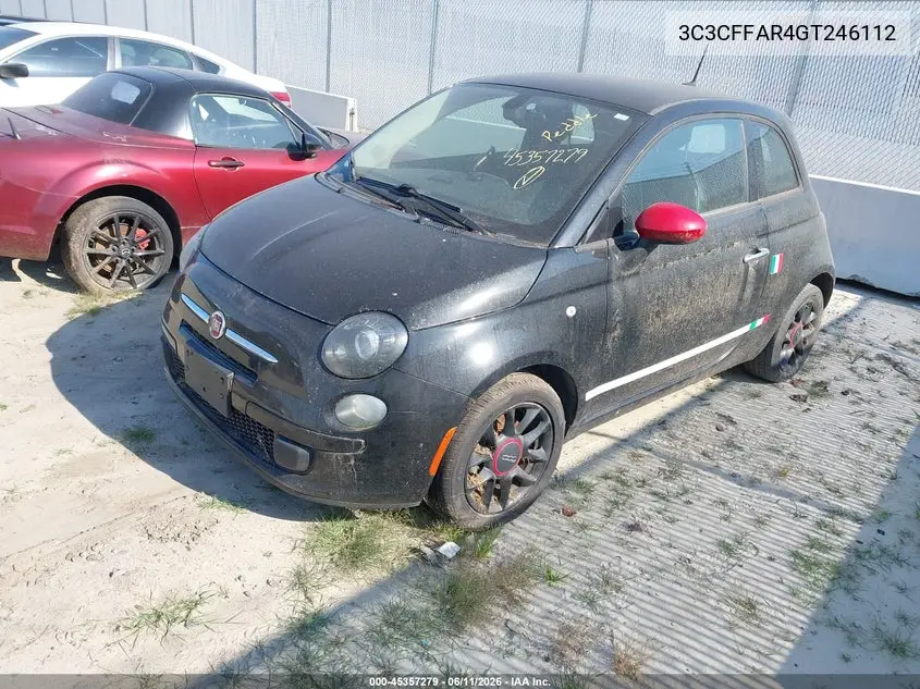 2016 Fiat 500 Pop VIN: 3C3CFFAR4GT246112 Lot: 45357279