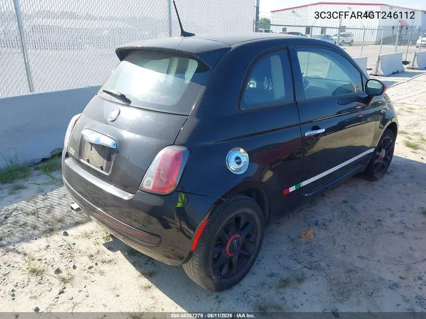 2016 Fiat 500 Pop VIN: 3C3CFFAR4GT246112 Lot: 45357279