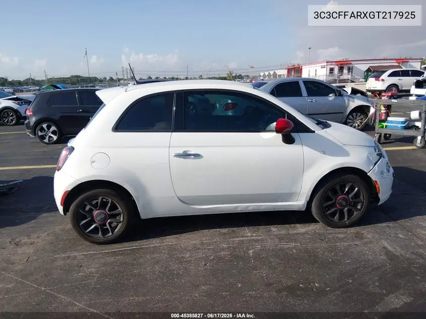 2016 Fiat 500 Pop VIN: 3C3CFFARXGT217925 Lot: 45385827