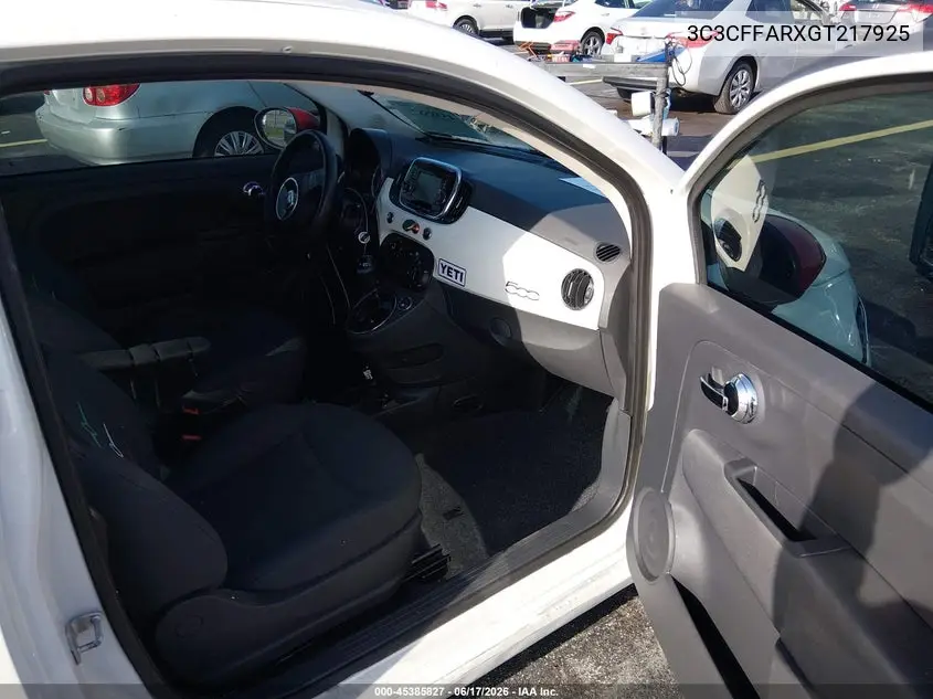 2016 Fiat 500 Pop VIN: 3C3CFFARXGT217925 Lot: 45385827