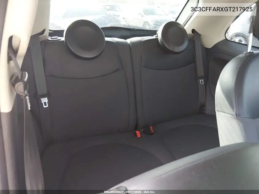 2016 Fiat 500 Pop VIN: 3C3CFFARXGT217925 Lot: 45385827