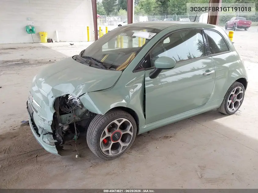 2016 Fiat 500 Sport VIN: 3C3CFFBR1GT191018 Lot: 45474621