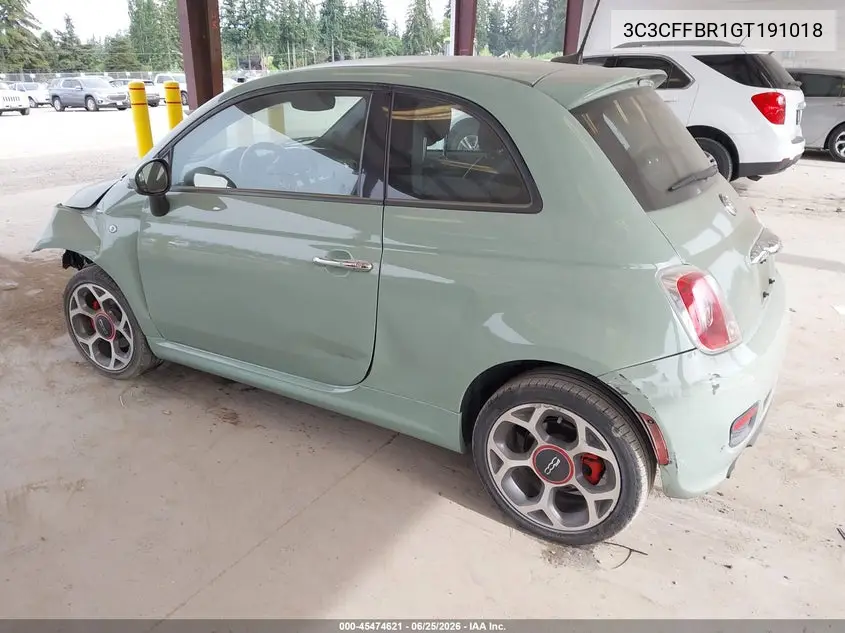 2016 Fiat 500 Sport VIN: 3C3CFFBR1GT191018 Lot: 45474621