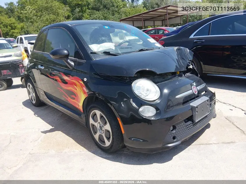 2016 Fiat 500E Battery Electric VIN: 3C3CFFGE7GT113669 Lot: 45491353