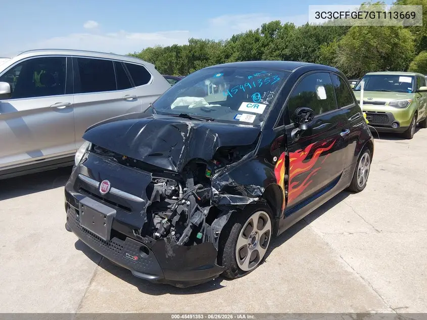 2016 Fiat 500E Battery Electric VIN: 3C3CFFGE7GT113669 Lot: 45491353