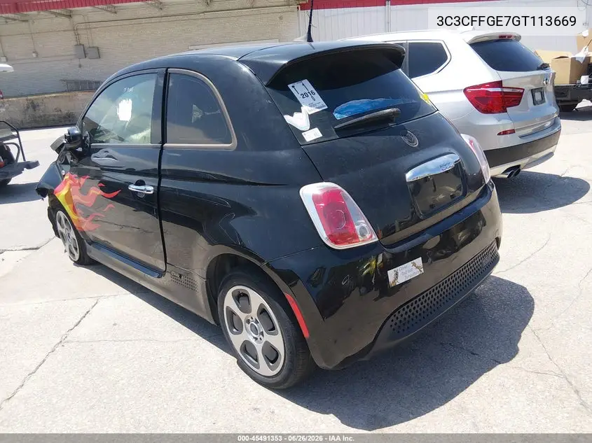 2016 Fiat 500E Battery Electric VIN: 3C3CFFGE7GT113669 Lot: 45491353