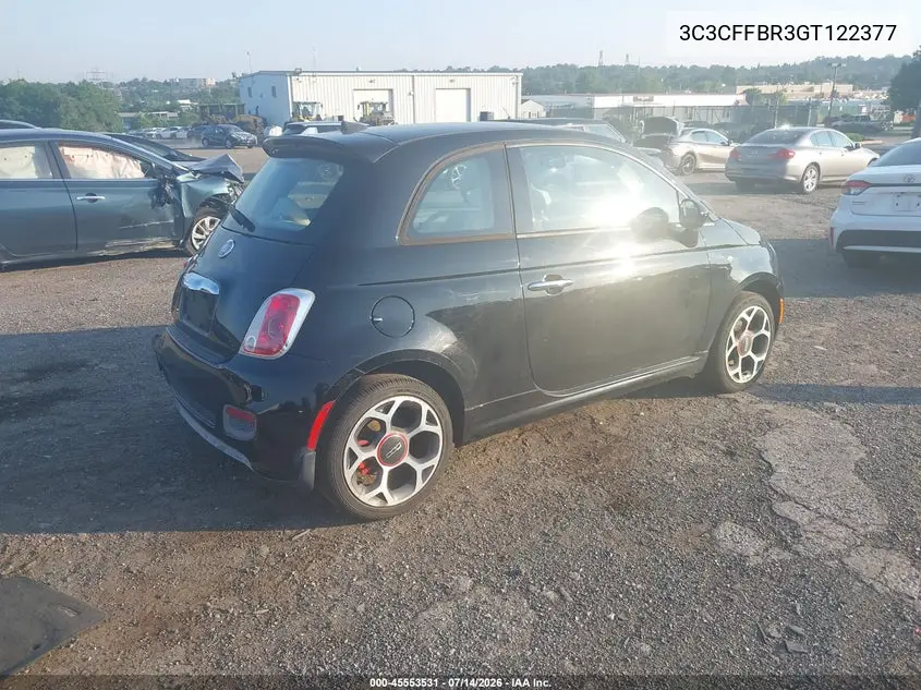 2016 Fiat 500 Sport VIN: 3C3CFFBR3GT122377 Lot: 45553531