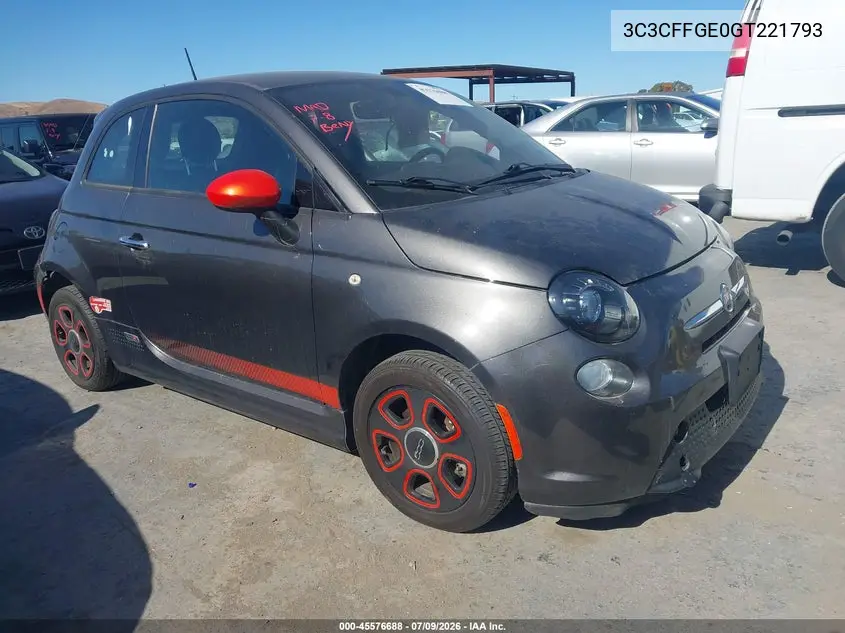 2016 Fiat 500E Battery Electric VIN: 3C3CFFGE0GT221793 Lot: 45576688