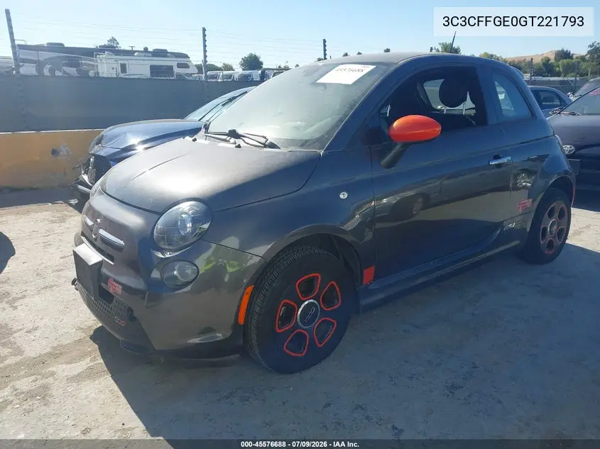 2016 Fiat 500E Battery Electric VIN: 3C3CFFGE0GT221793 Lot: 45576688