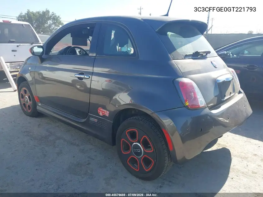 2016 Fiat 500E Battery Electric VIN: 3C3CFFGE0GT221793 Lot: 45576688