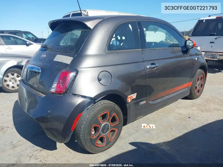 2016 Fiat 500E Battery Electric VIN: 3C3CFFGE0GT221793 Lot: 45576688