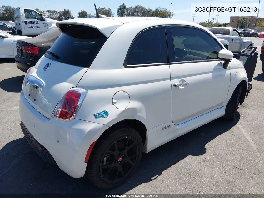2016 Fiat 500E Battery Electric VIN: 3C3CFFGE4GT165213 Lot: 45653530