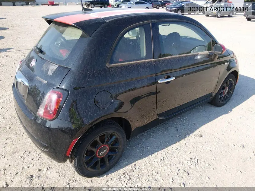2016 Fiat 500 Pop VIN: 3C3CFFAR0GT246110 Lot: 45684075