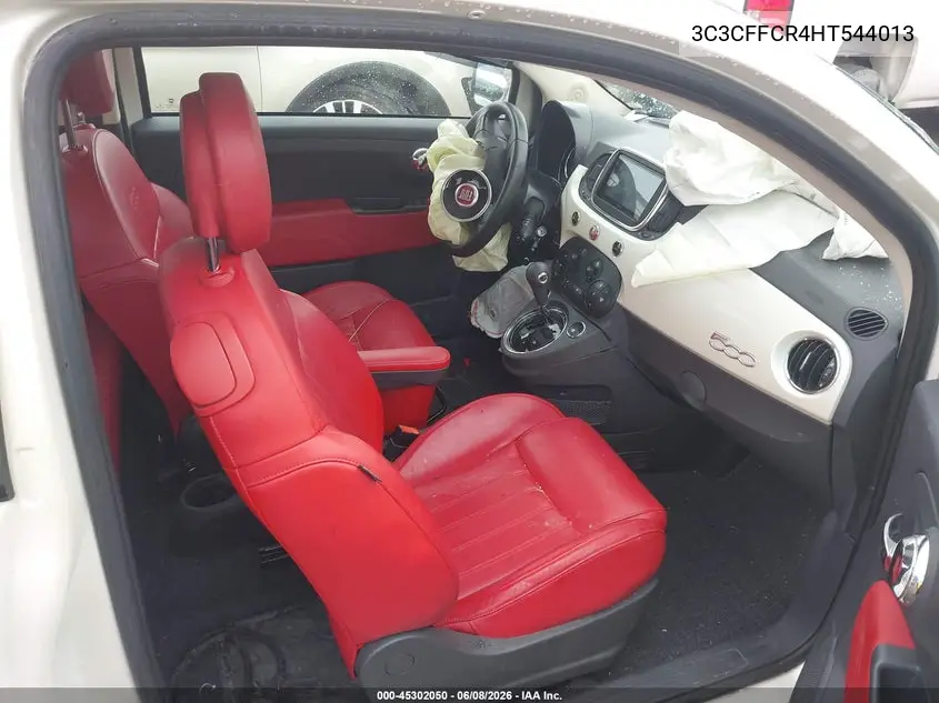 2017 Fiat 500 Lounge VIN: 3C3CFFCR4HT544013 Lot: 45302050
