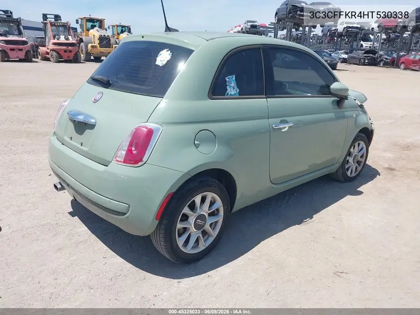 2017 Fiat 500 Pop VIN: 3C3CFFKR4HT530338 Lot: 45325033