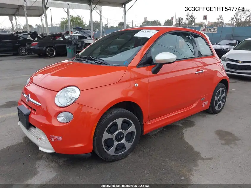 2017 Fiat 500E Battery Electric VIN: 3C3CFFGE1HT547748 Lot: 45328860