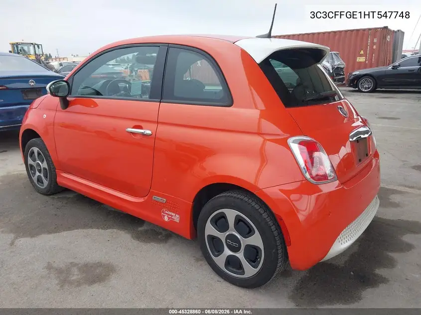 2017 Fiat 500E Battery Electric VIN: 3C3CFFGE1HT547748 Lot: 45328860