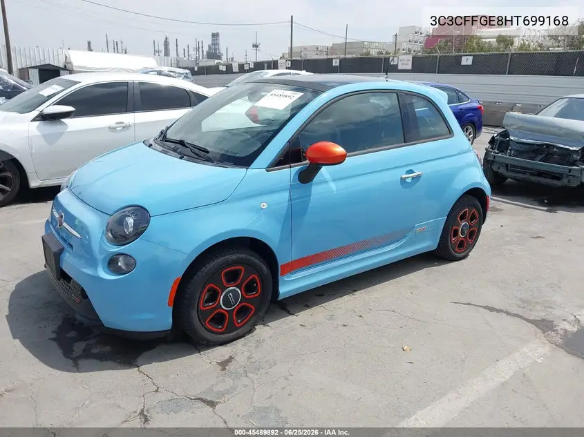 2017 Fiat 500E Battery Electric VIN: 3C3CFFGE8HT699168 Lot: 45489892