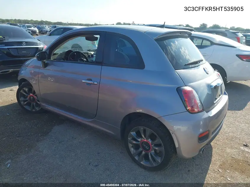 2017 Fiat 500 Pop VIN: 3C3CFFKR5HT535905 Lot: 45495304