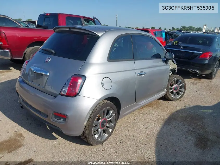2017 Fiat 500 Pop VIN: 3C3CFFKR5HT535905 Lot: 45495304